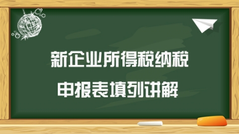 新企业所得税纳税申报表填列讲解 